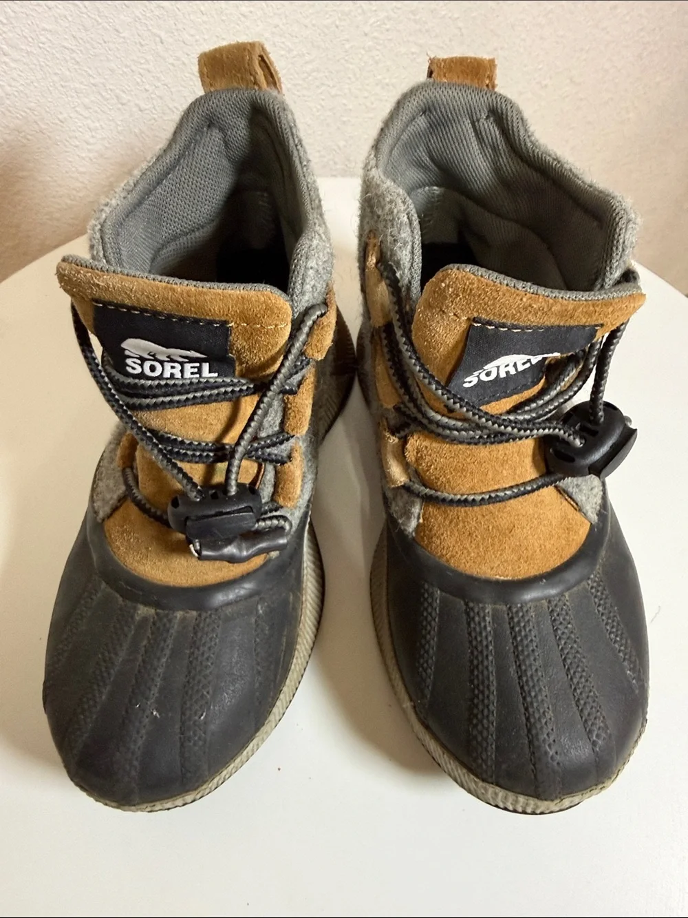 Sorel Kids Gray and Brown Waterproof Winter Boots